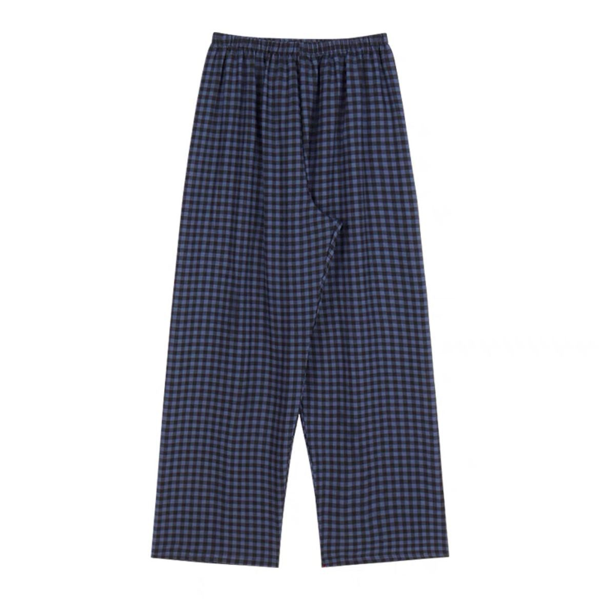 Wholesale Plaid Casual Wide-leg Women's Summer Pajama Pants High Waist Straight Loose Walking Pants
